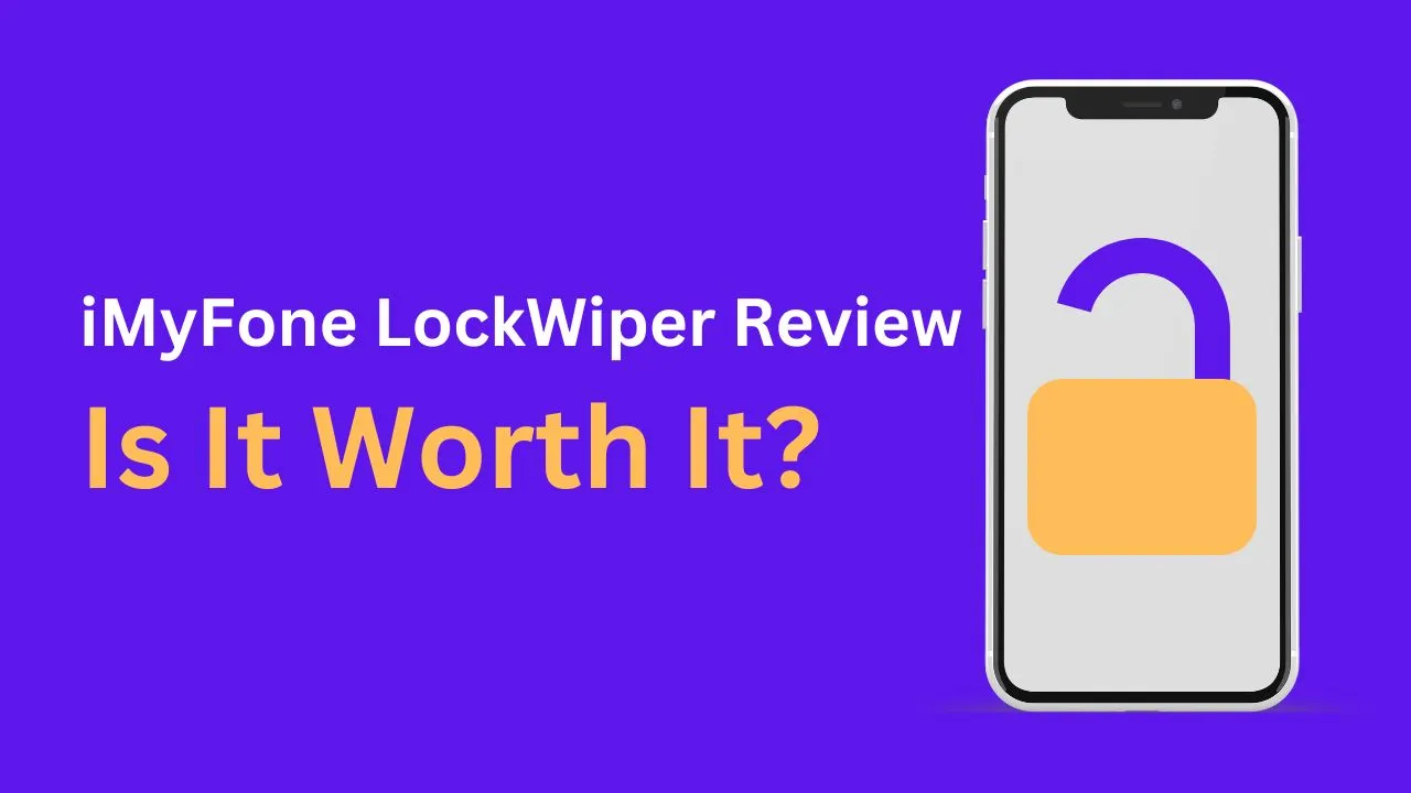 A cracked smartphone with a padlock symbol overlaid on the screen. iMyFone LockWiper review.